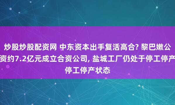 炒股炒股配资网 中东资本出手复活高合? 黎巴嫩公司注资约7.2亿元成立合资公司, 盐城工厂仍处于停工停产状态